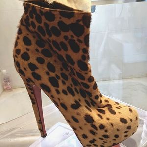 Rare! Christian Louboutin Cheetah Ankle Boots EU 41